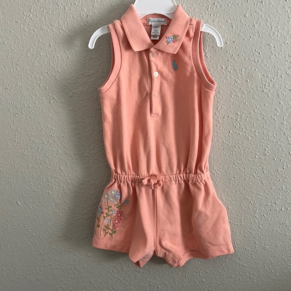 Peach color One piece set for little girls